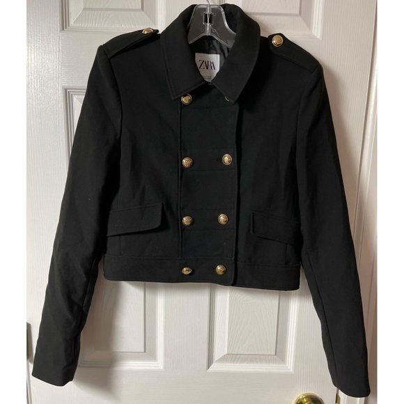 Zara Jackets & Coats Zara Pea Coat Womens Size M Gold Button Lined